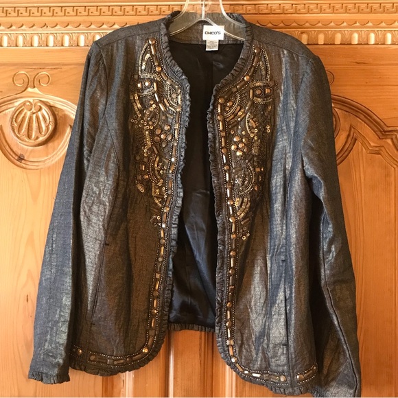 Chicos brown jacket sz 8 - Picture 1 of 8